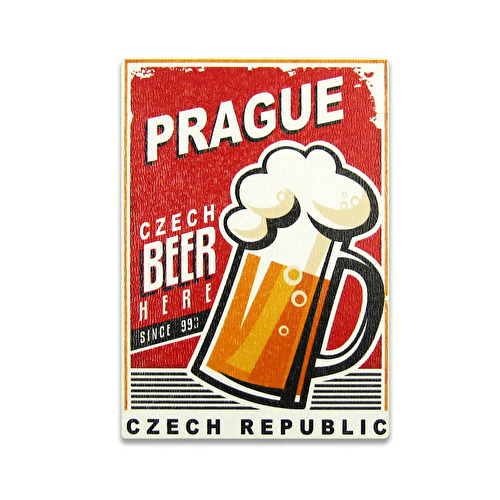 Hölzerner Magnet Prag Bier 4.