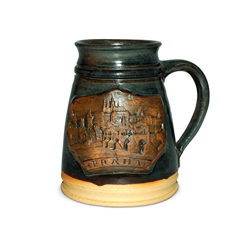 Keramik-Humpen Prag handgemacht dunkel A
