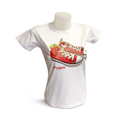 Frauen-T-Shirt Prag Animace die Schuhe N4.