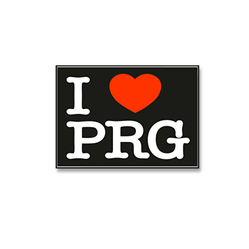 Aufkleber I love PRG schwarz 42.