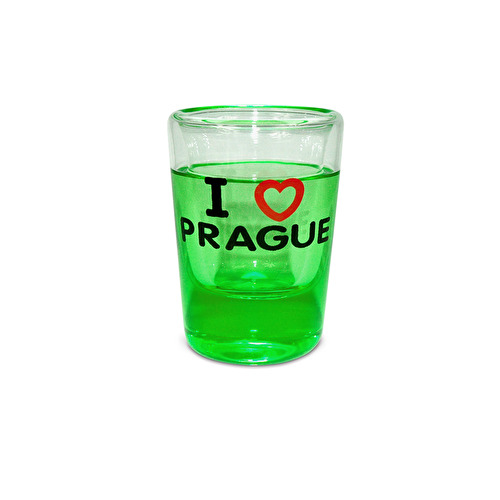 Double shot glass Absint I love Prague