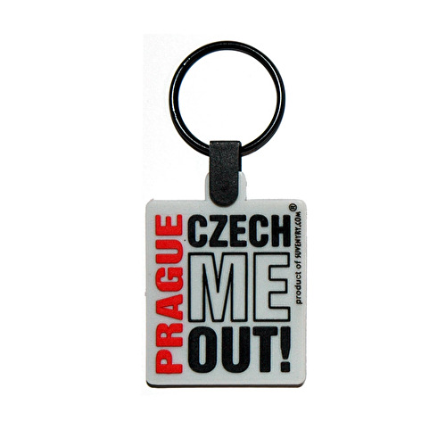 Silicone keychain Prague C.M.O. grey