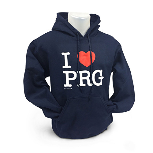 Sweatshirt mit Kapuze I love PRG dunkelblau M24. 