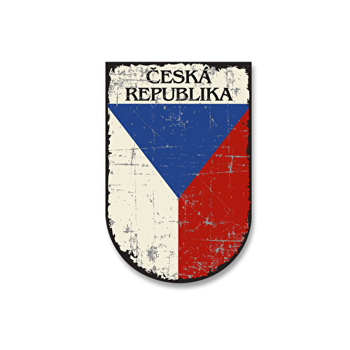 Aufkleber Tschechische Republik die Flagge Retro 60.