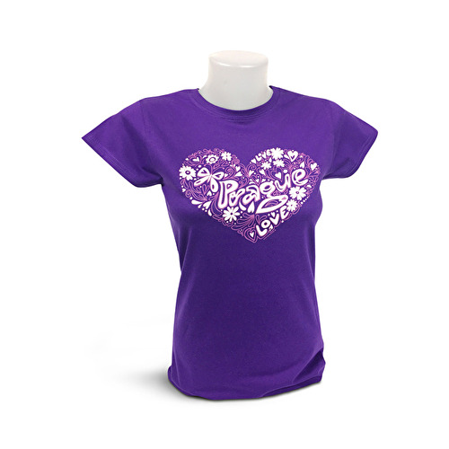 Women‘s T-shirt Prague Heart purple 89.