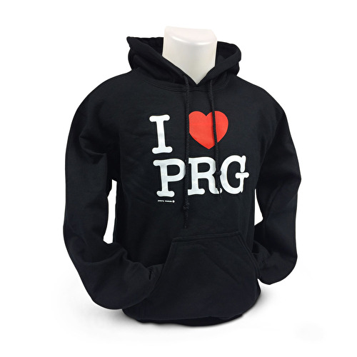 Sweatshirt mit Kapuze I love PRG schwarz M24. 