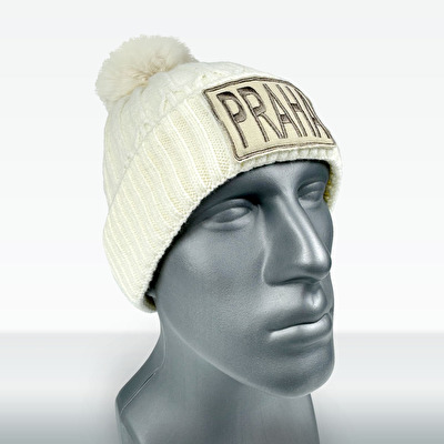 Winter hat with Pom-Pom PRAHA light beige