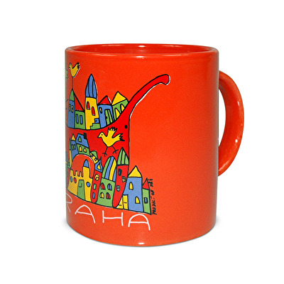 Tasse Prag die Katze B orange