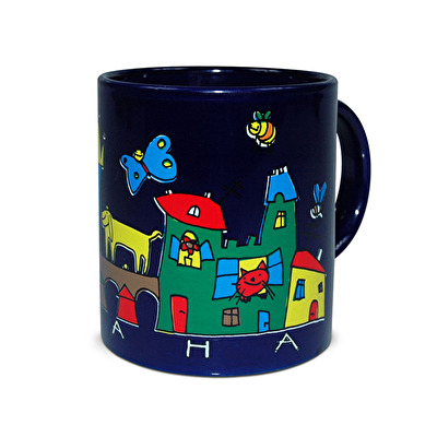 Tasse Prag Sommer dunkel blau