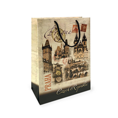 Paper gift bag Prague Retro 20x30x8 cm