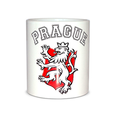 Tasse Prag Löwe Wappen weiß - Weiss