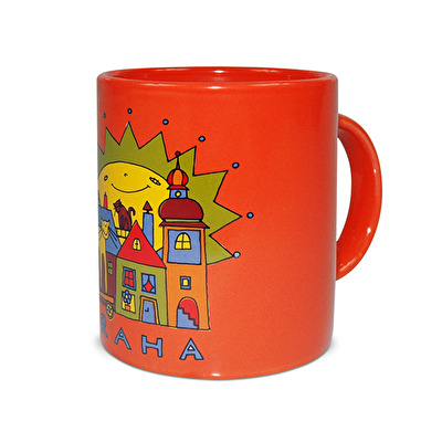 Tasse Prag die Sonne E orange