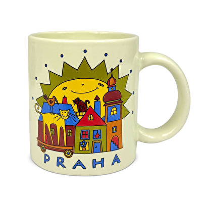 Tasse Prag die Sonne E beige