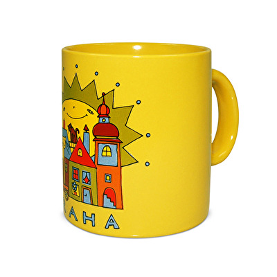 Tasse Prag die Sonne E gelb