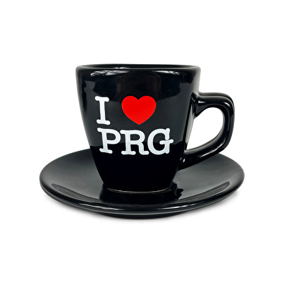 Cup I LOVE PRG and saucer