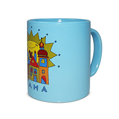 Tasse Prag die Sonne E hellblau