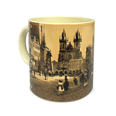 Tasse braun Prager Rathausuhr 21.