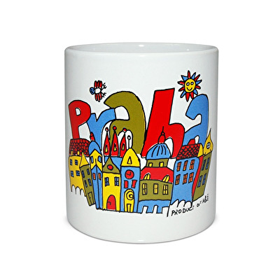 Tasse Prag Aufschrift G weiß - Weiss