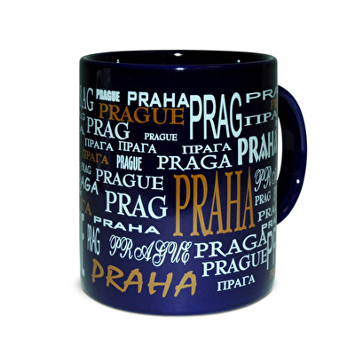 Tasse Prag die Aufschriften blau - Dunkelblau