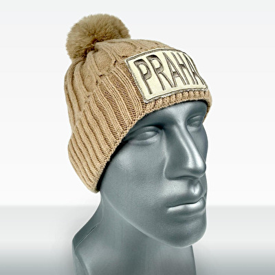 Winter hat with Pom-Pom PRAHA beige