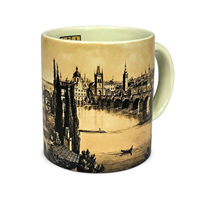 Tasse braun Prager Rathausuhr 21.