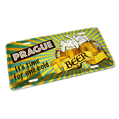 Plechová značka Praha 30x15 cm Beer