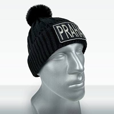 Winter hat with Pom-Pom PRAHA black